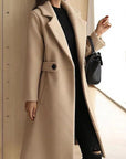 Women’s Winter Long Fashion Belted Button Coat