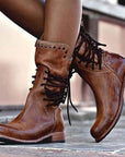Women’s Lace-Up Stud Detail Ankle Boots