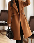 Women’s Winter Long Fashion Belted Button Coat