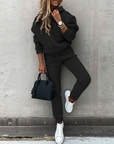 Women’s Modern Athletic Two Piece Tracksuit - Hoodie and Joggers Set