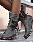Women’s Lace-Up Stud Detail Ankle Boots