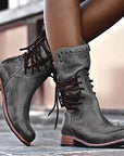 Women’s Lace-Up Stud Detail Ankle Boots