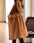 Women’s Winter Long Fashion Belted Button Coat