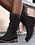 Women’s Lace-Up Stud Detail Ankle Boots