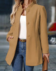 Women’s Stand Collar Button Coat
