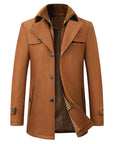 Men’s Timeless Functional Long Button Overcoat for Winter