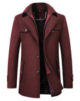 Men’s Timeless Functional Long Button Overcoat for Winter