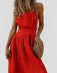 Women's Fashion Casual Airy Dress with Backless Style