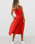 Women's Fashion Casual Airy Dress with Backless Style