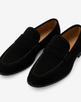 Nimbaro | Black Suede Penny Loafers
