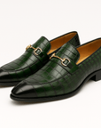 Nimbaro | Crocodile Embossed Loafers