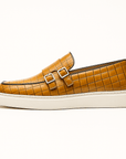Nimbaro | Double Buckle Croc Loafers