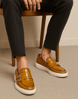 Nimbaro | Double Buckle Croc Loafers