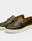 Nimbaro | Double Buckle Croc Loafers