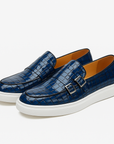 Nimbaro | Double Buckle Croc Loafers