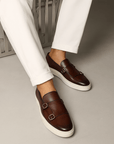 Nimbaro | Leather Slip-On Loafers with Buckle