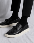 Nimbaro | Textured Tassel Loafers Premium Leather Comfort
