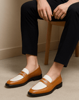 Nimbaro | Two-Tone Polished Leather Loafers