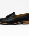 Nimbaro | Valtieri Woven Leather Tassel Loafers For Men