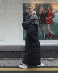 Women’s Long Hooded Quilted Winter Coat
