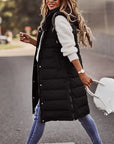 Women’s Quilted Hooded Long Puffer Vest