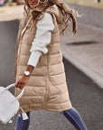 Women’s Quilted Hooded Long Puffer Vest