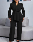 Women's Timeless Formal Suit Set with Complete Long Blazer and Trouser