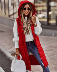 Women’s Quilted Hooded Long Puffer Vest