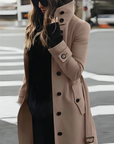 Women’s Street Style High-Collar Long Coat