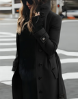 Women’s Street Style High-Collar Long Coat