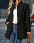 Women’s Stand Collar Button Coat