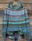 Women’s Casual Patterned Hooded Sweatshirt