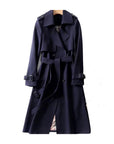 Women’s Timeless Long Trench Coat with Adjustable Belt