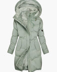 Soft Long Puff Thermal Hooded Warm Coat for Women