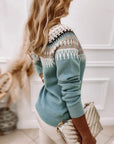 Women’s Patterned Knit Crew Neck Sweater
