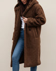 Women’s Hooded Cozy Winter Long Teddy Coat
