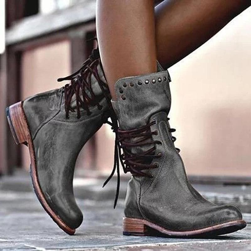 Women’s Lace-Up Stud Detail Ankle Boots