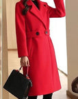 Women’s Winter Long Fashion Belted Button Coat