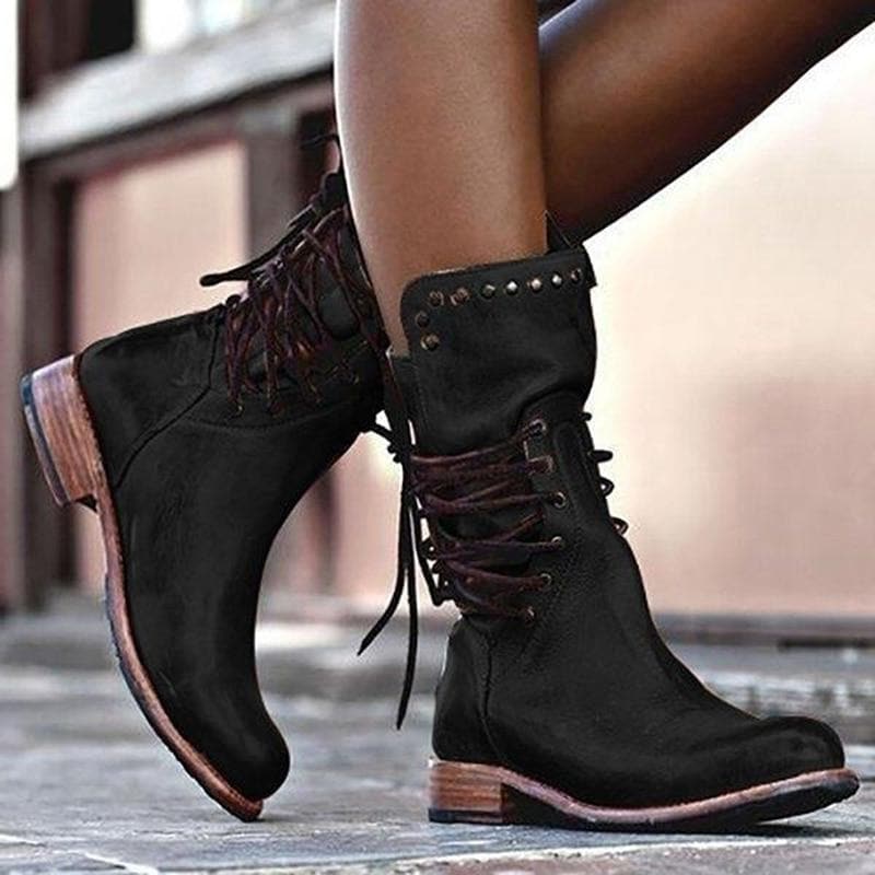 Women’s Lace-Up Stud Detail Ankle Boots