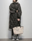 Women’s Oversized Hooded Long Quilted Puffer Coat