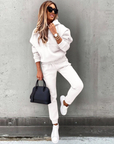 Women’s Modern Athletic Two Piece Tracksuit - Hoodie and Joggers Set