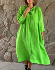 Fashionable Casual Summer Long Shirt Dress for Women