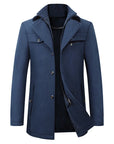 Men’s Timeless Functional Long Button Overcoat for Winter