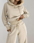 Women's Modern Two Pieces Hoodie Tracksuit Set with Pockets