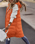 Women’s Quilted Hooded Long Puffer Vest