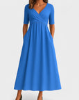 Women’s Formal V-Neck Flattering Midi Dress
