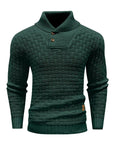 Men's Thick Knitted Buttons Thermal Sweater with High Neckline