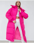 Women’s Streetwear Layer Hooded Long Puffer Coat