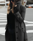 Women’s Street Style High-Collar Long Coat