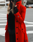 Women’s Street Style High-Collar Long Coat